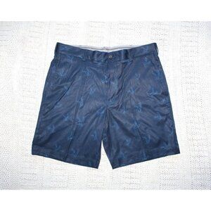 Walter Hagen 11 Majors Flat Front navy Blue men Golf Shorts Size 34 eagle print
